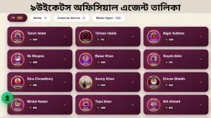 ৯উইকেটস অফিসিয়াল এজেন্ট তালিকা